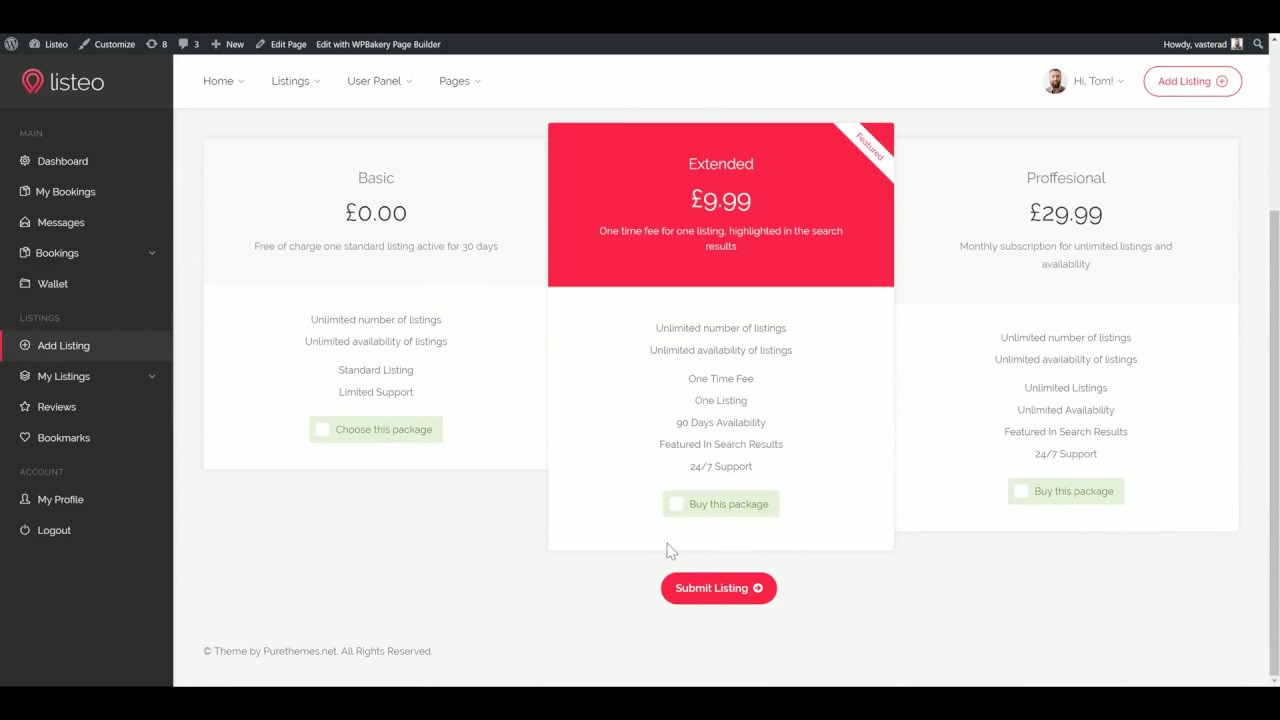 Listeo - Dashboard Tour